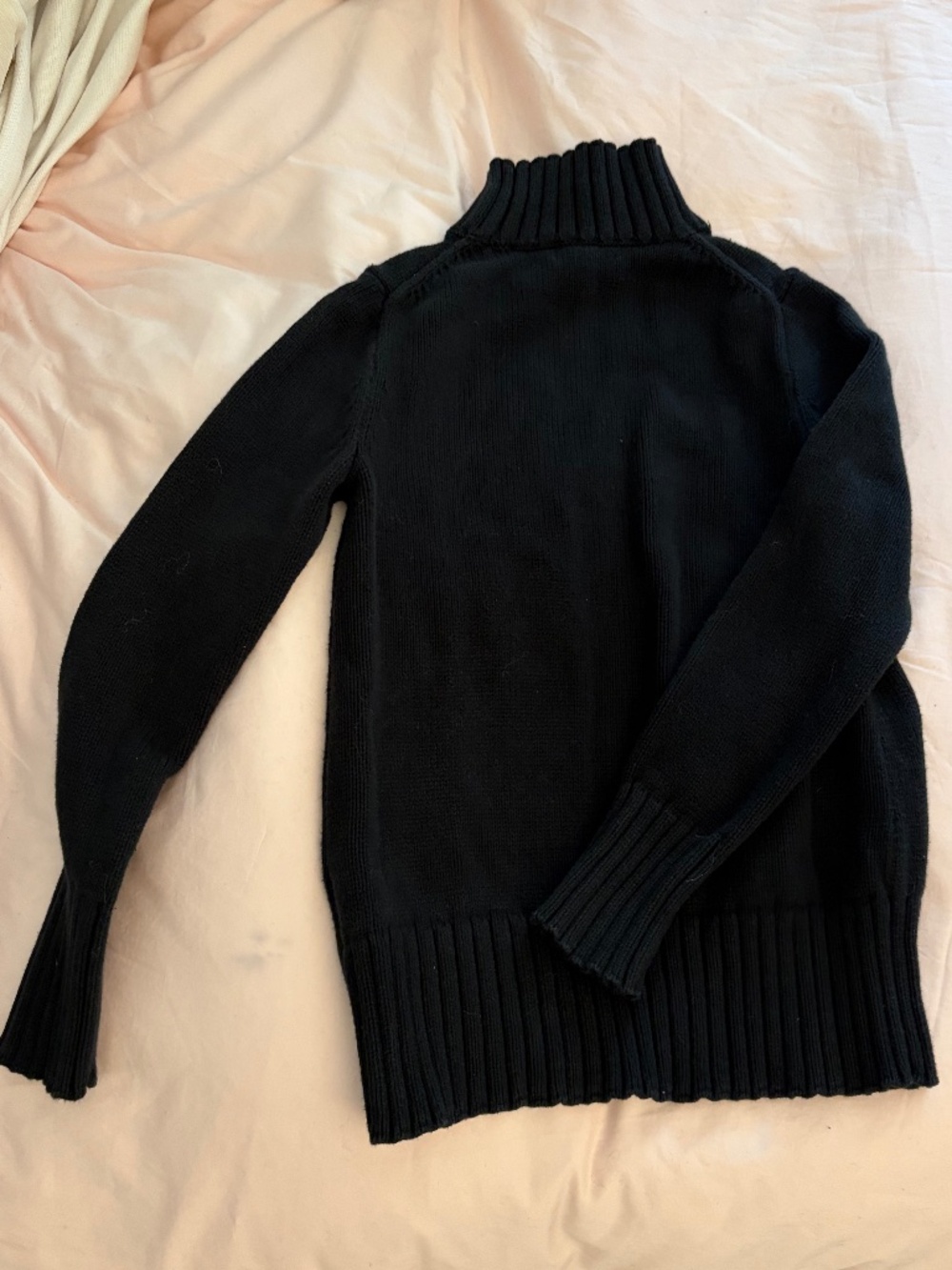 J.Crew Black Turtleneck Sweater 100% Cotton Size XXS